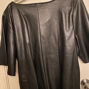 Black faux leather top